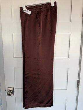 NEW WITH TAG Women’s Express Wide-Leg Jumpsuit Pants Choc Brown Size Medium